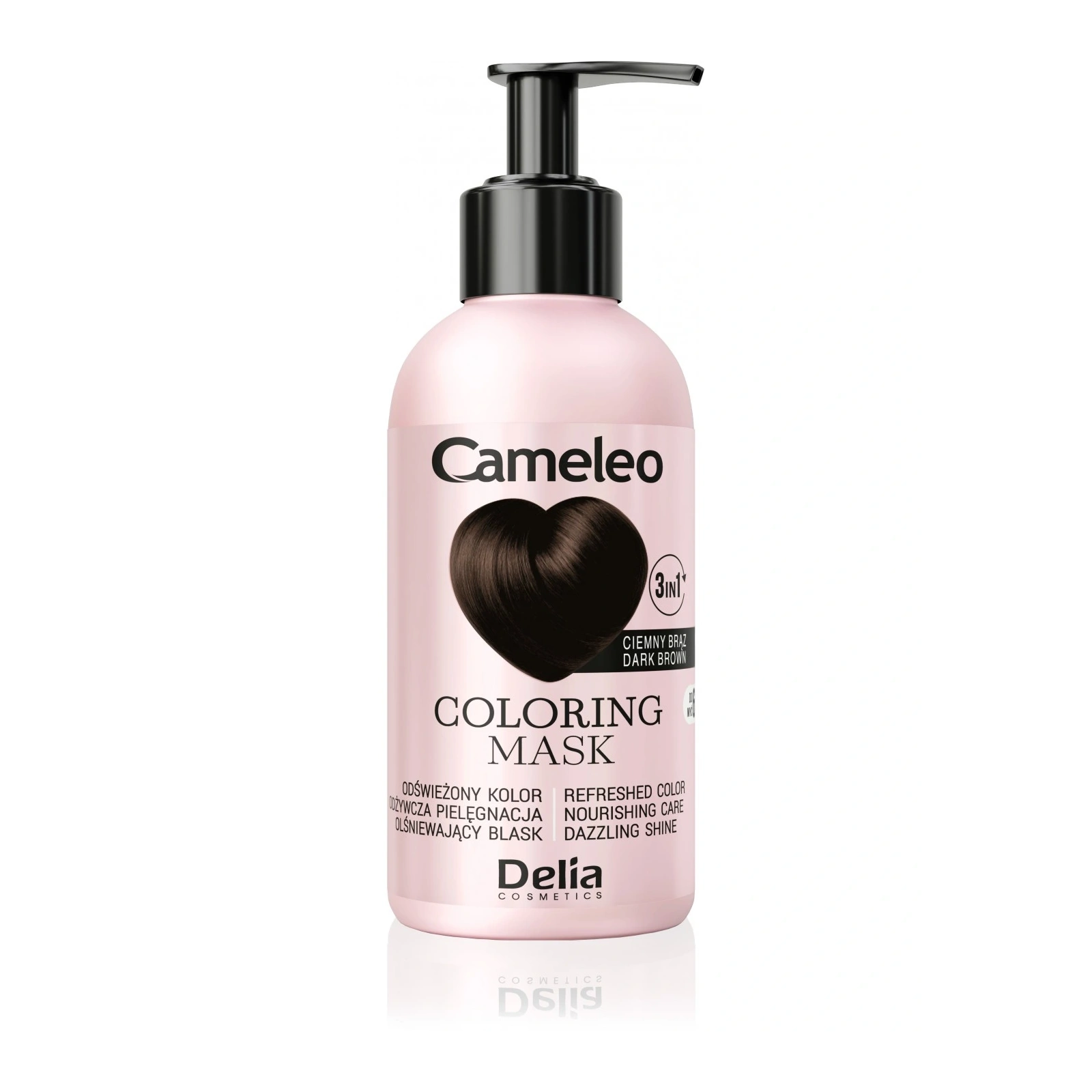 DELIA Cameleo Coloring Mask maska koloryzująca do włosów 3w1 Ciemny Brąz 120ml