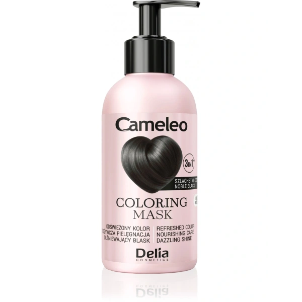 DELIA Cameleo Coloring Mask maska koloryzująca do włosów 3w1 Szlachetna Czerń 120ml