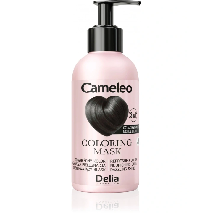 DELIA Cameleo Coloring Mask maska koloryzująca do włosów 3w1 Szlachetna Czerń 120ml