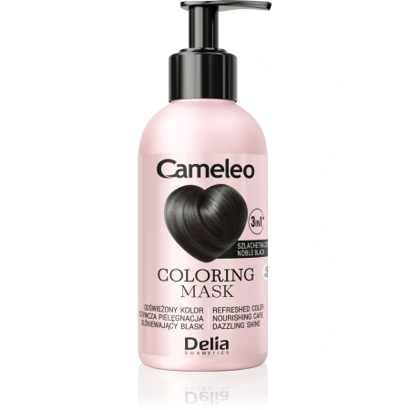 DELIA Cameleo Coloring Mask maska koloryzująca do włosów 3w1 Szlachetna Czerń 120ml