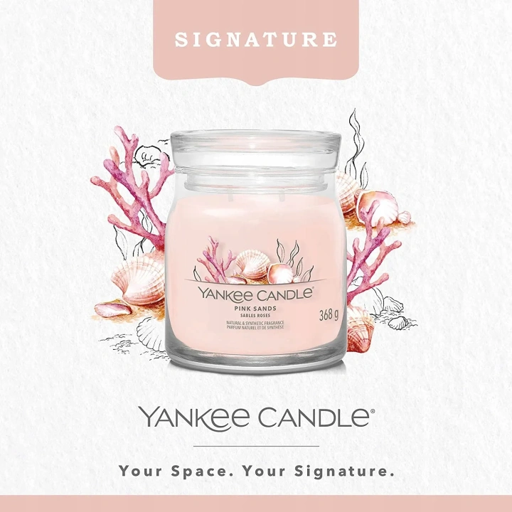 YANKEE CANDLE Signature Średnia świeca w słoiku PINK SANDS 368g