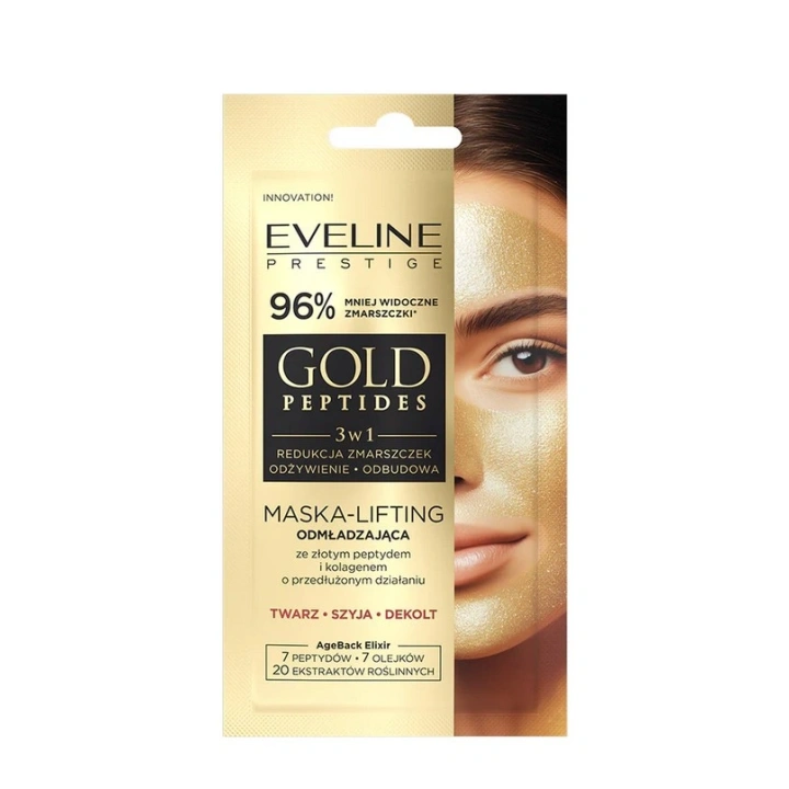 EVELINE Gold Peptides maska-lifting do twarzy odmładzająca 3w1 8ml