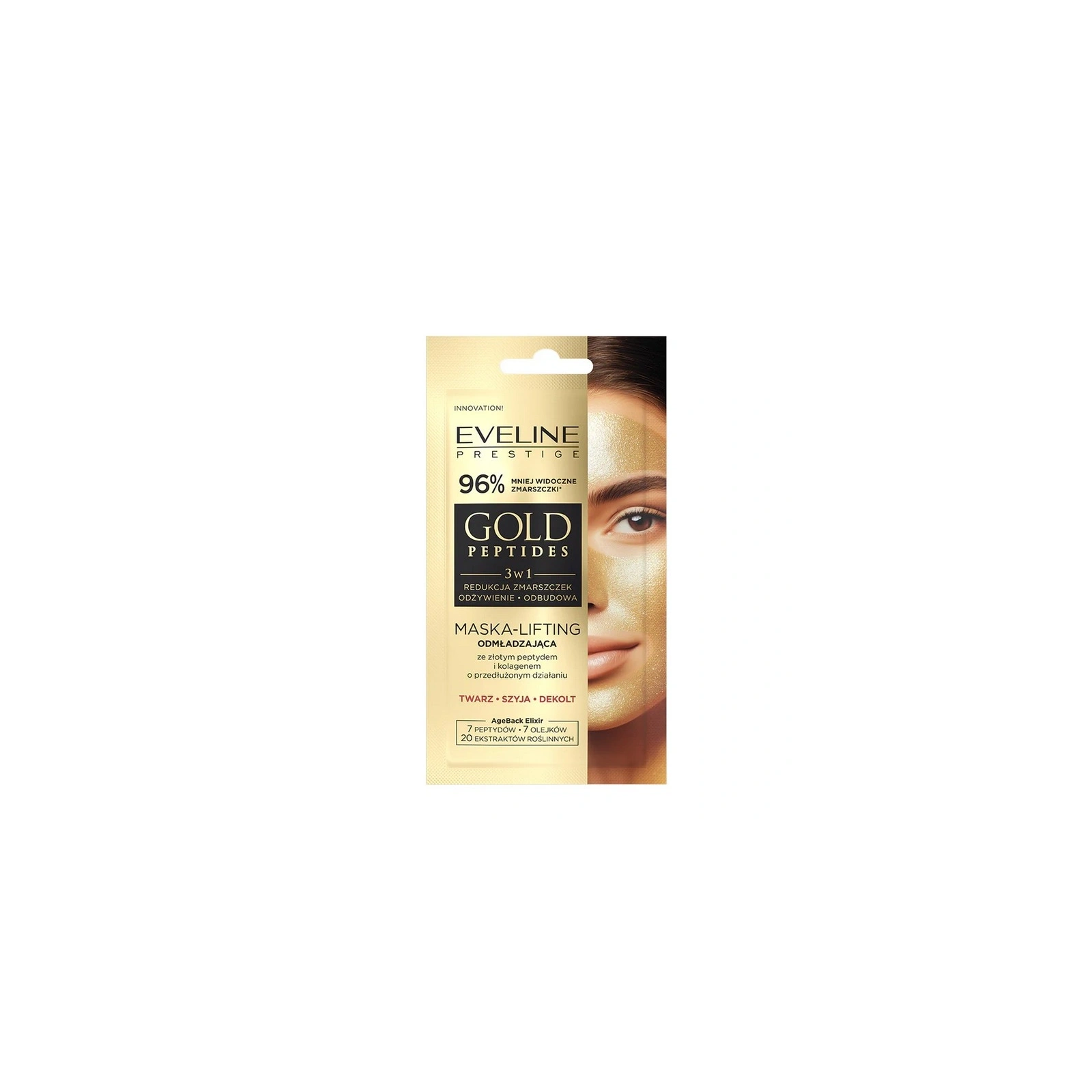 EVELINE Gold Peptides maska-lifting do twarzy odmładzająca 3w1 8ml