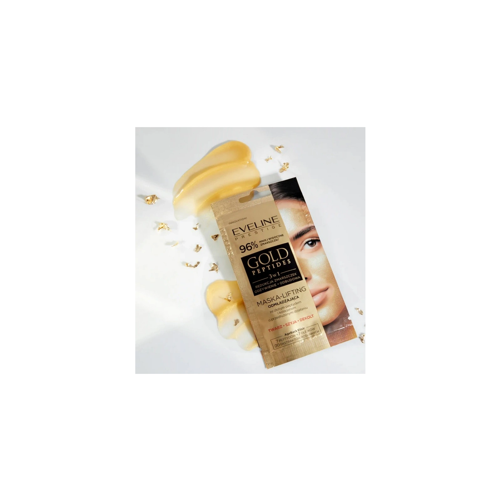 EVELINE Gold Peptides maska-lifting do twarzy odmładzająca 3w1 8ml
