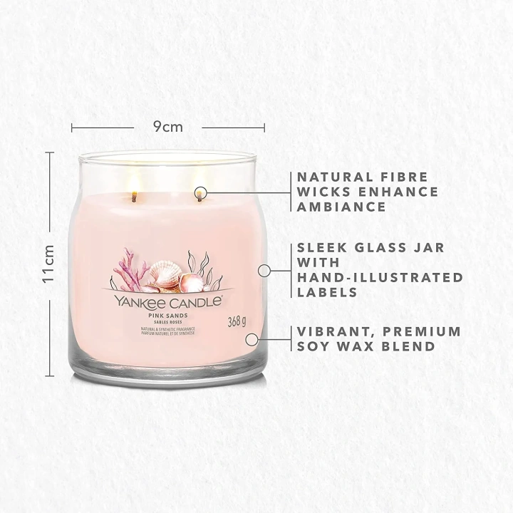 YANKEE CANDLE Signature Średnia świeca w słoiku PINK SANDS 368g