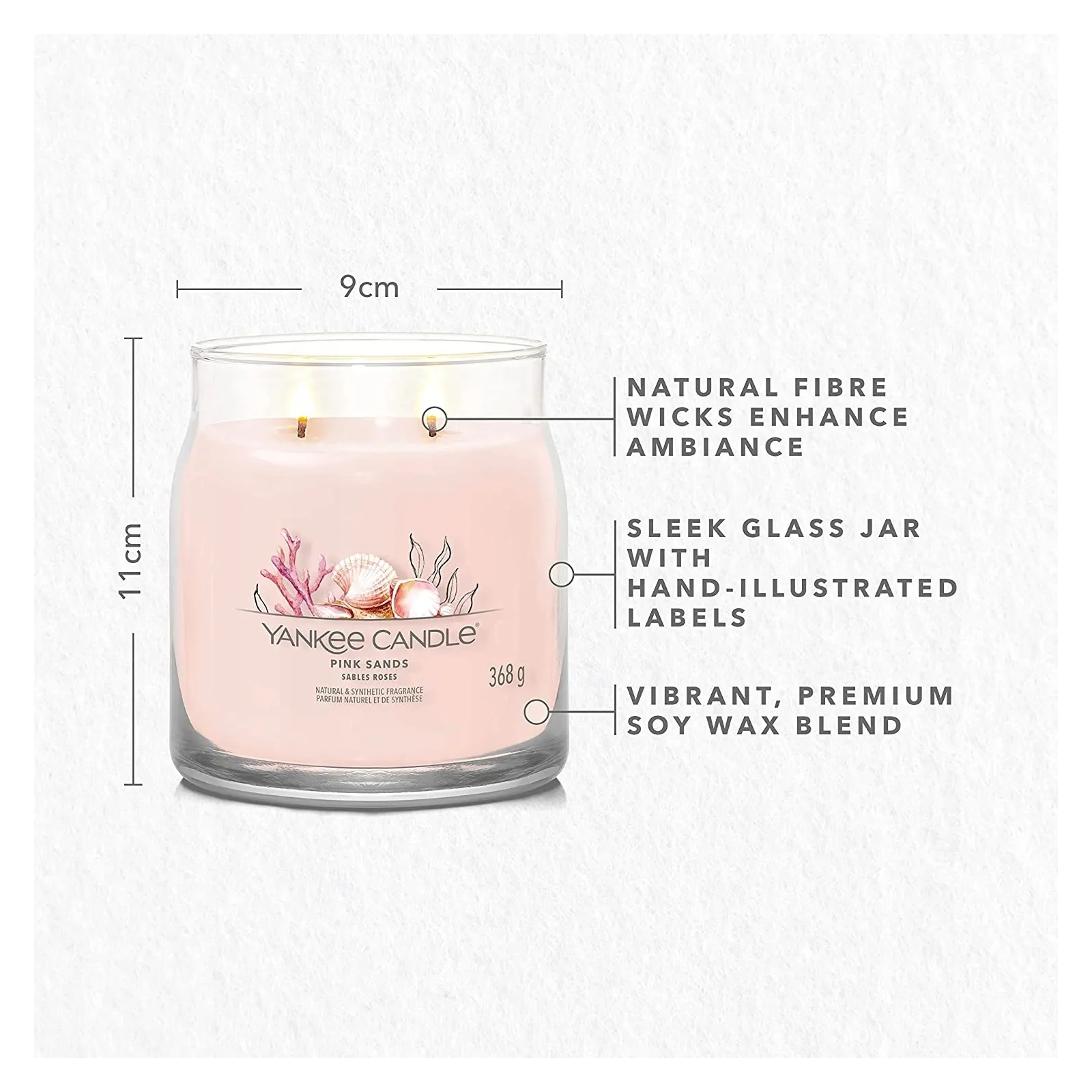 YANKEE CANDLE Signature Średnia świeca w słoiku PINK SANDS 368g