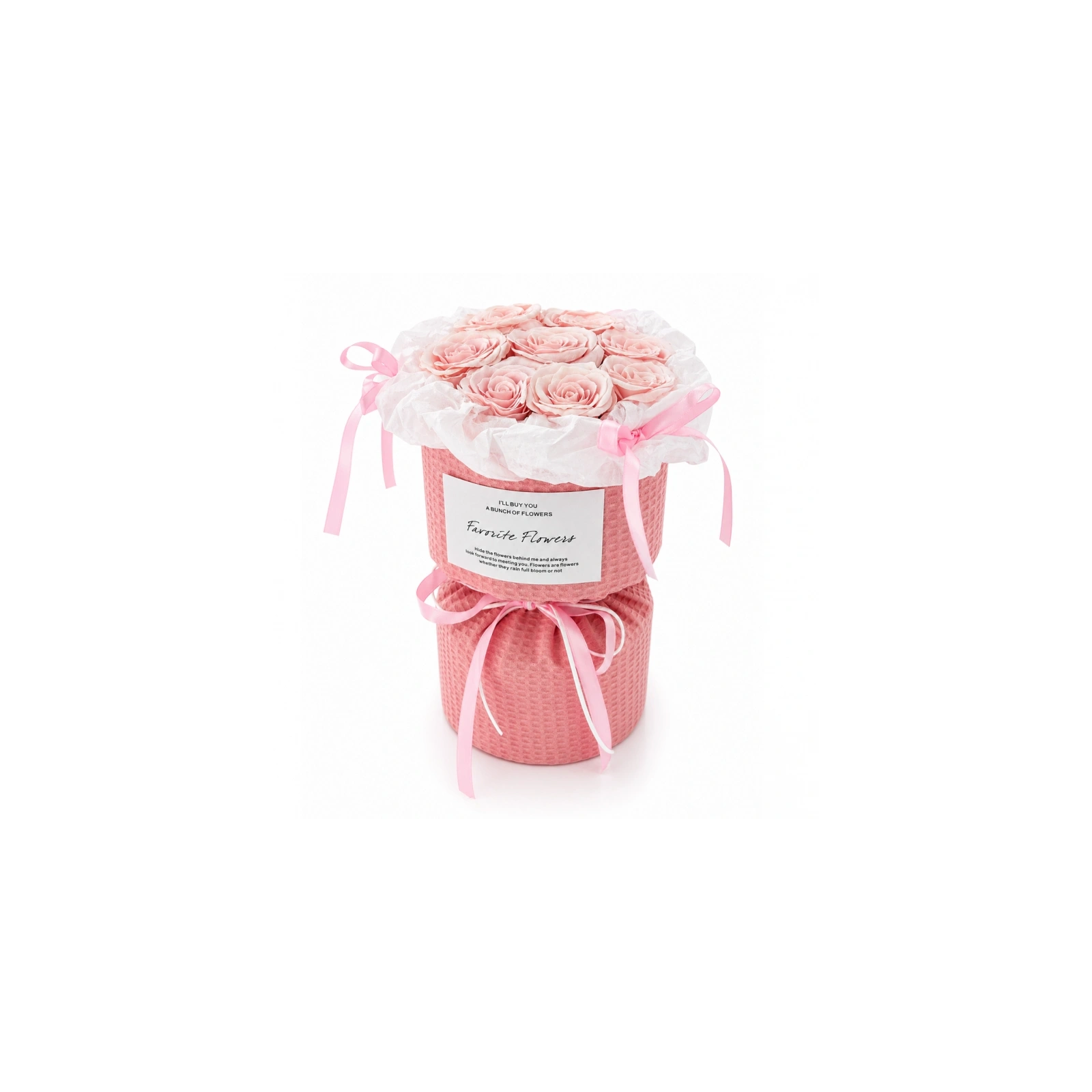 ECARLA Flower Box bukiet mydlanych kwiatów LED 9szt Różowe BUK33R