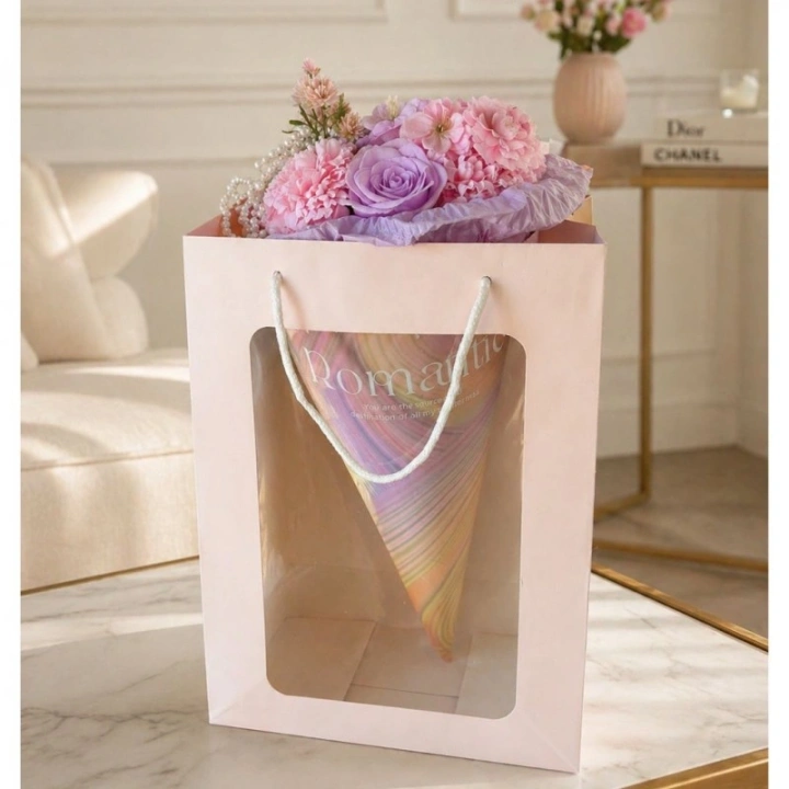 ECARLA Flower Box bukiet mydlanych kwiatów w rożku Fiolet BUK30