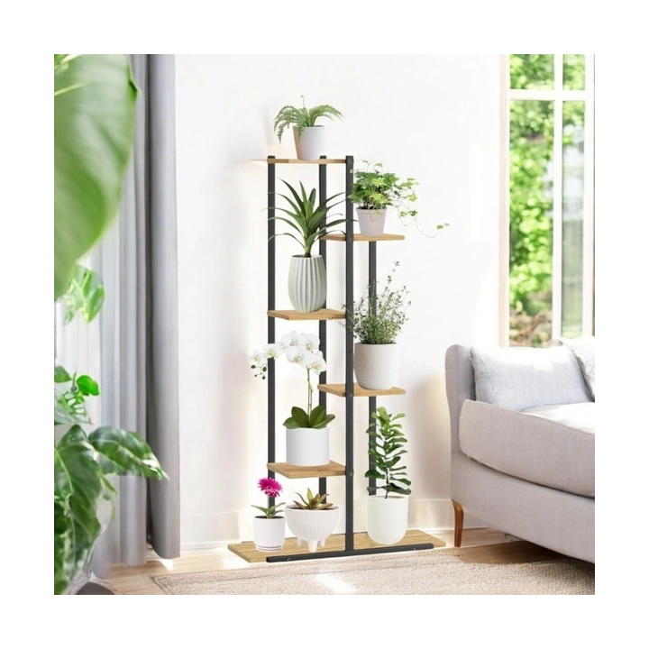 ECARLA Kwietnik stojak na kwiaty 113x60x20 Jasny Brąz SZ16JBR