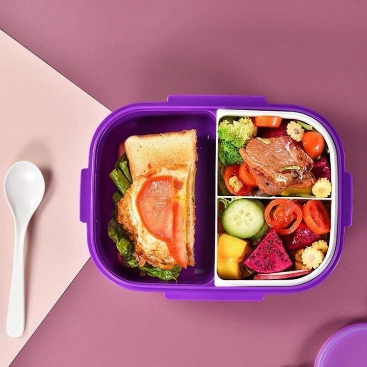 ECARLA Lunch Box śniadaniówka zestaw z bidonem Fioletowy PJM47F