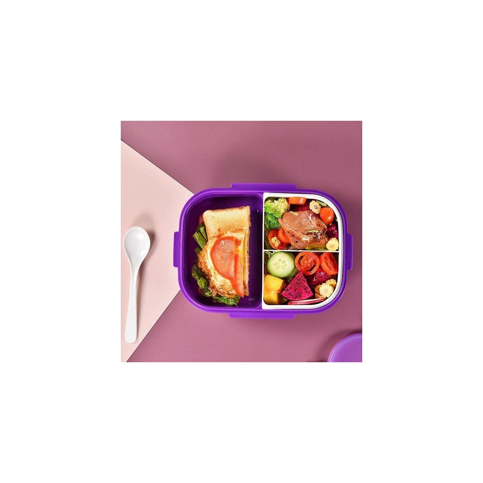 ECARLA Lunch Box śniadaniówka zestaw z bidonem Fioletowy PJM47F