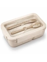 ECARLA Lunch Box śniadaniówka ze sztućcami 850ml Beżowy PJM46