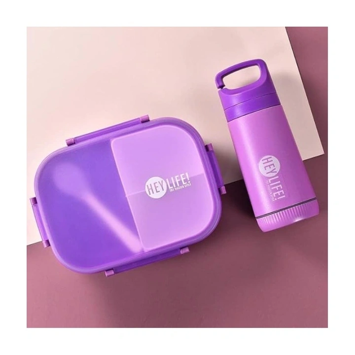 ECARLA Lunch Box śniadaniówka zestaw z bidonem Fioletowy PJM47F