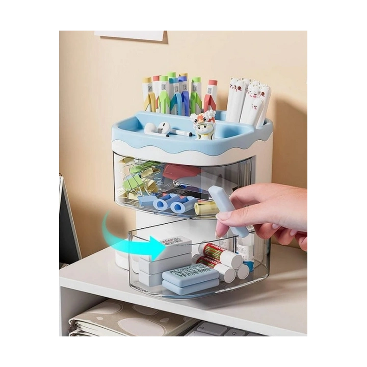 ECARLA organizer z szufladkami niebieski CB30N 