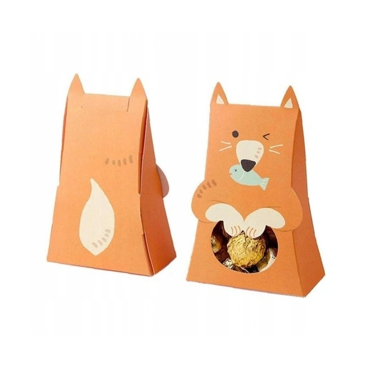 ECARLA pudełko prezentowe ozdobne w kształcie liska 10x5x16,5cm OPO42POM