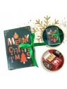 ECARLA pudełko prezentowe świąteczne z kokardą 13x9x4,5cm Merry Christmas Zielone OPO34 