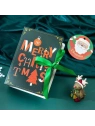 ECARLA pudełko prezentowe świąteczne z kokardą 13x9x4,5cm Merry Christmas Zielone OPO34 