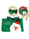 ECARLA torebka ozdobna świąteczna z kokardą 17x10x8,5cm Merry Christmas Zielone OPO37 