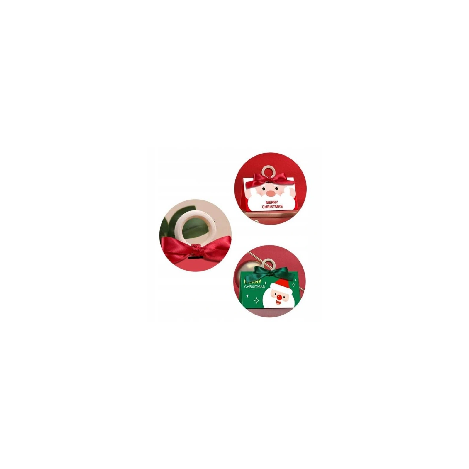 ECARLA torebka ozdobna świąteczna z kokardą 17x10x8,5cm Merry Christmas Zielone OPO37 
