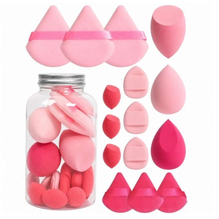 ECARLA zestaw gąbeczek do makijażu 15szt FUSCHIA CREAM DUO GB21F