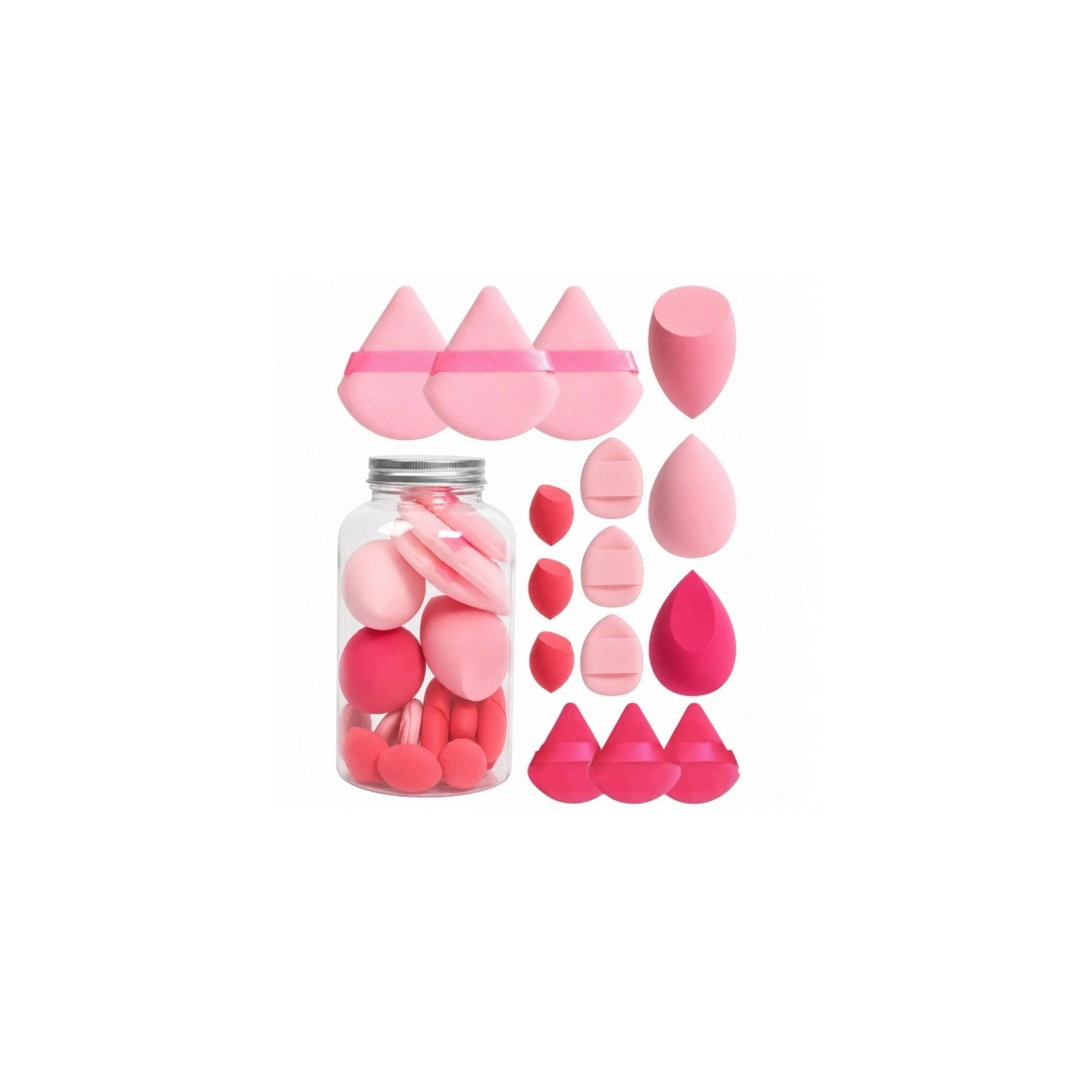 ECARLA zestaw gąbeczek do makijażu 15szt FUSCHIA CREAM DUO GB21F