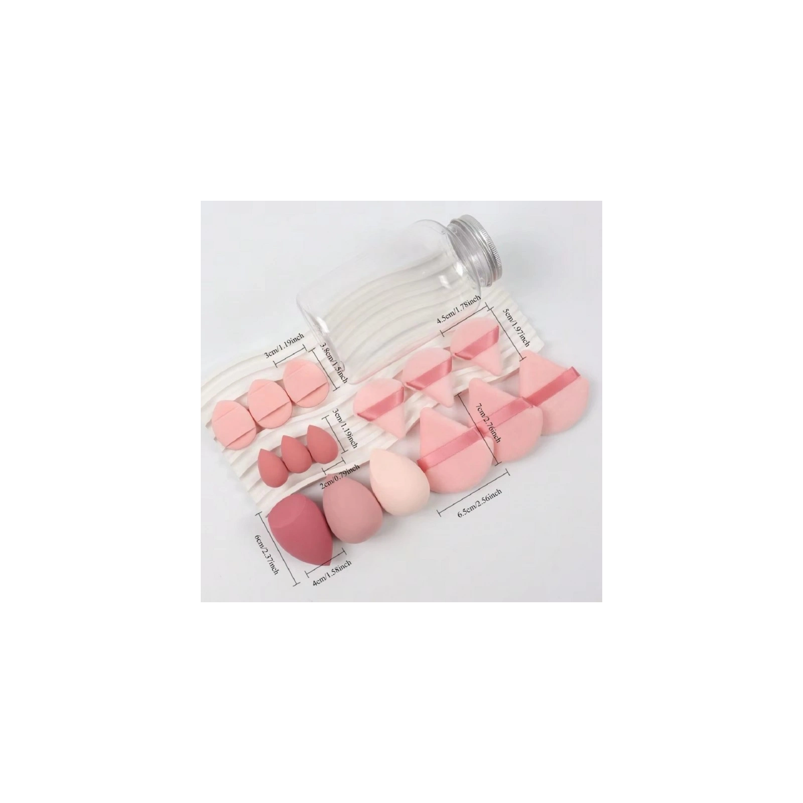 ECARLA zestaw gąbeczek do makijażu 15szt FUSCHIA CREAM DUO GB21F