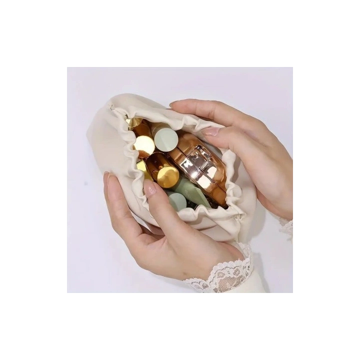 ECARLA saszetka z ekooskóry na kosmetyki, wkładki S 12,5x9,5cm Róż KS147R