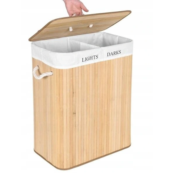 ECARLA organizer na pranie bambusowy 2 komory POJ07 