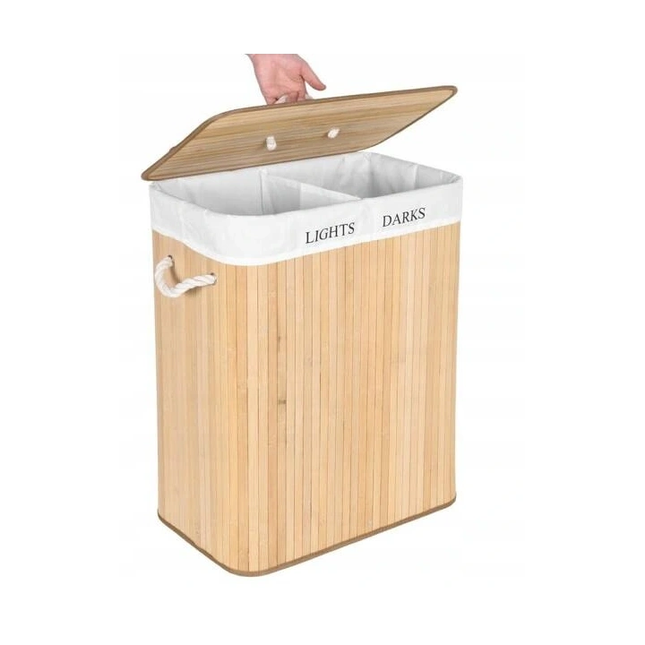 ECARLA organizer na pranie bambusowy 2 komory POJ07 