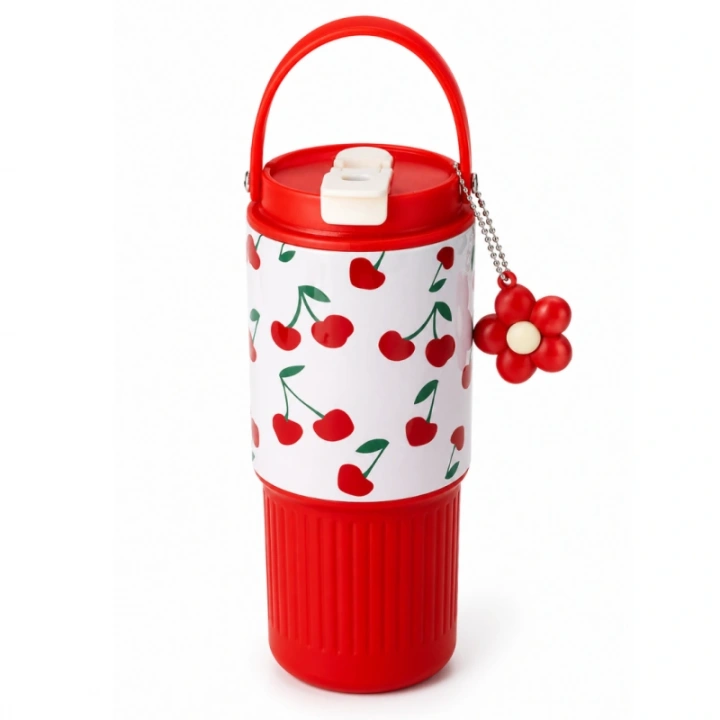 ECARLA kubek termiczny z uchwytem i ustnikiem 750ml Wisienki BD57