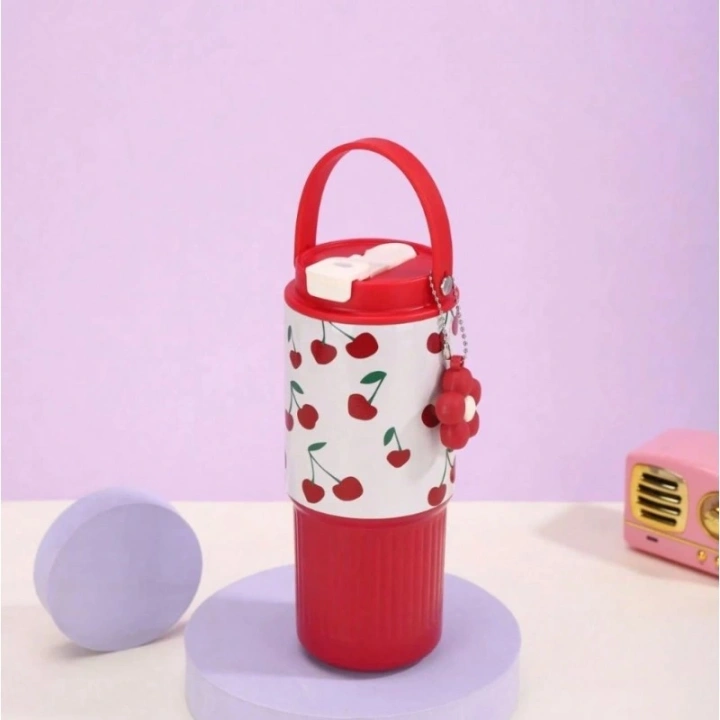 ECARLA kubek termiczny z uchwytem i ustnikiem 750ml Wisienki BD57