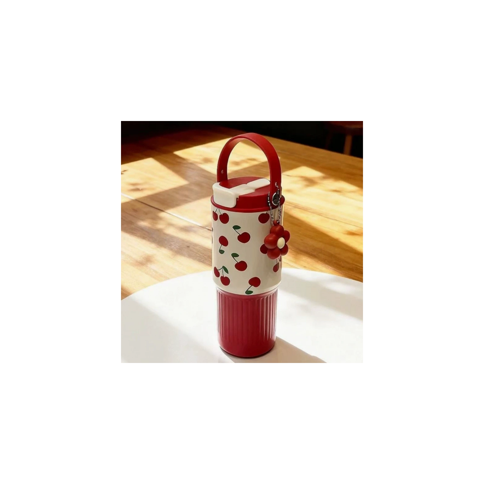 ECARLA kubek termiczny z uchwytem i ustnikiem 750ml Wisienki BD57