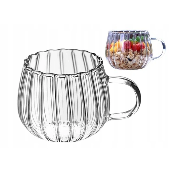 ECARLA filiżanka z falowanymi ściankami ryflowana 400ml SZK52