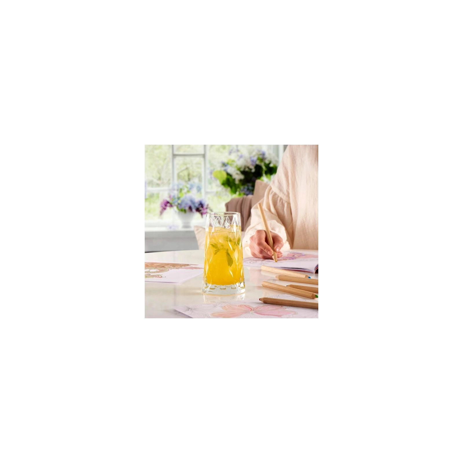 ECARLA zestaw szklanek ryflowanych wysokich 475ml SZK184ZESTAW3