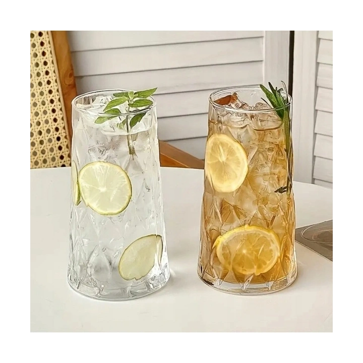 ECARLA zestaw szklanek ryflowanych wysokich 475ml SZK184ZESTAW3