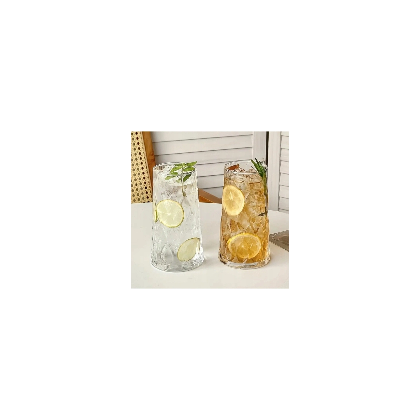 ECARLA zestaw szklanek ryflowanych wysokich 475ml SZK184ZESTAW3