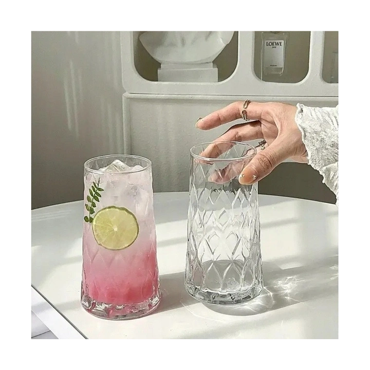 ECARLA zestaw szklanek ryflowanych wysokich 475ml SZK184ZESTAW3