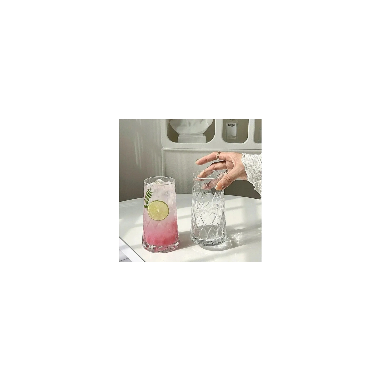 ECARLA zestaw szklanek ryflowanych wysokich 475ml SZK184ZESTAW3