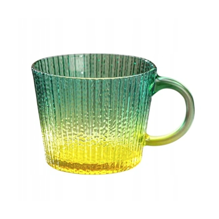 ECARLA filiżanka ryflowana duża 380ml Zieleń Ombre SZK176
