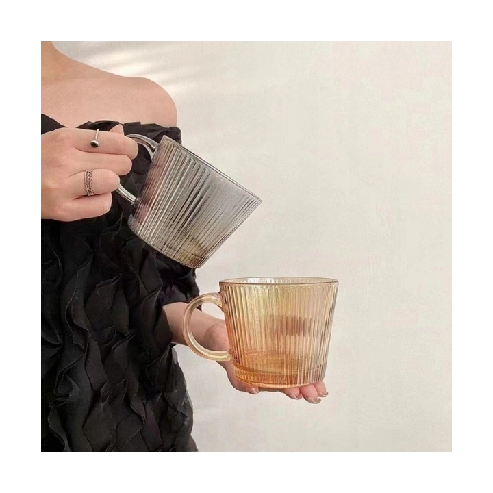 ECARLA filiżanka ryflowana duża 380ml Grafit SZK177