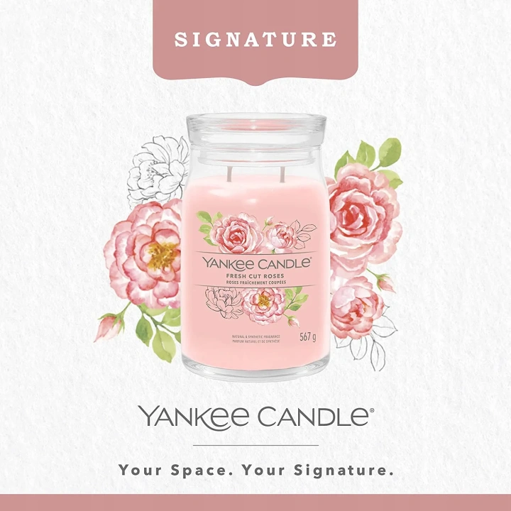 YANKEE CANDLE Signature Duża świeca w słoiku FRESH CUT ROSES 567g