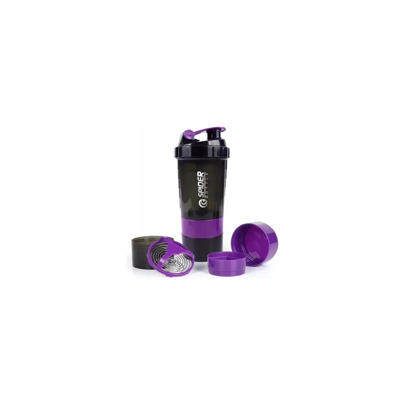 ECARLA shaker sportowy do odżywki białkowej z sitkiem 500ml Fioletowy BD55FIO