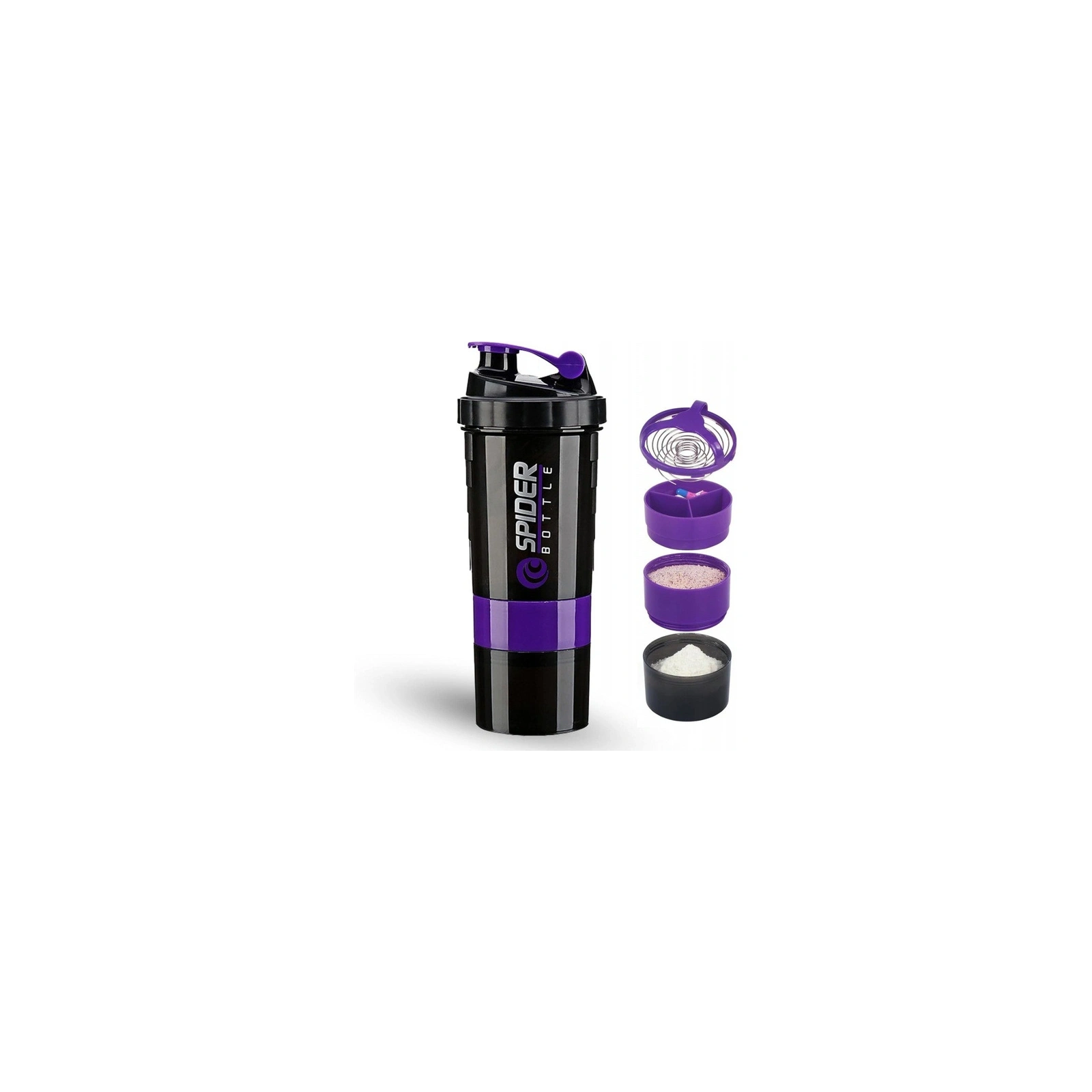 ECARLA shaker sportowy do odżywki białkowej z sitkiem 500ml Fioletowy BD55FIO