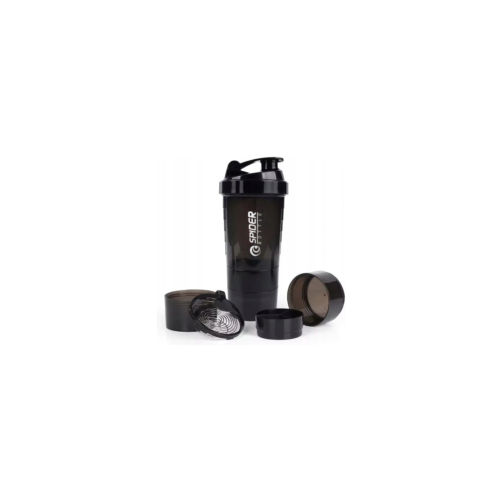 ECARLA shaker sportowy do odżywki białkowej z sitkiem 500ml Czarny BD55CZ