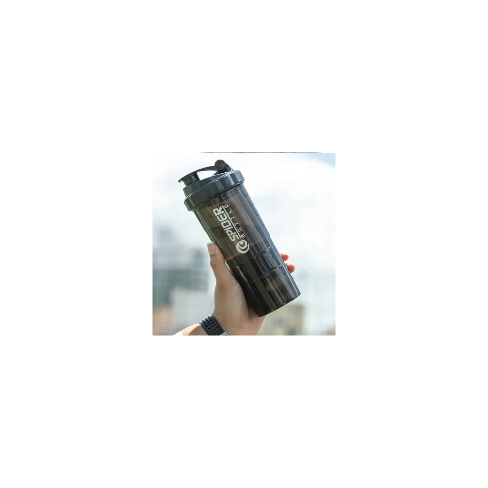 ECARLA shaker sportowy do odżywki białkowej z sitkiem 500ml Czarny BD55CZ