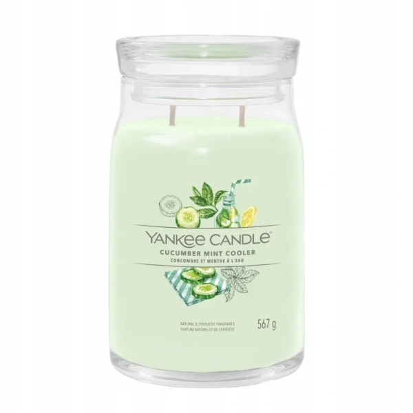 YANKEE CANDLE Signature Duża świeca w słoiku CUCUMBER MINT COOLER 567g