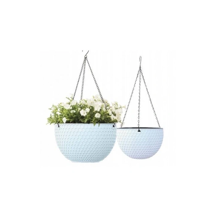ECARLA doniczka na kwiaty wisząca Biała Plaster Miodu 26cm ROS10B