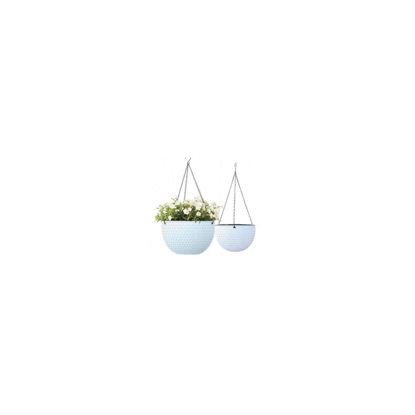 ECARLA doniczka na kwiaty wisząca Biała Plaster Miodu 26cm ROS10B
