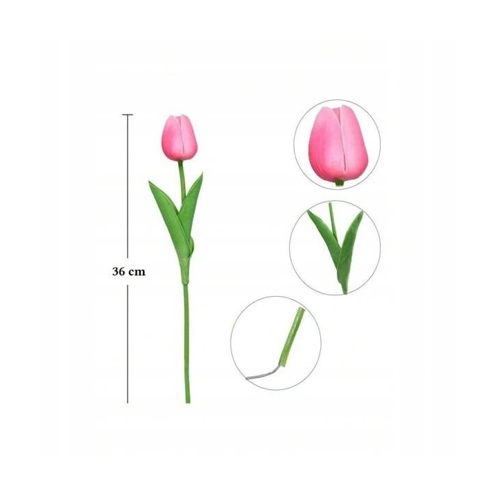 ECARLA sztuczna roślina Tulipan wysokość 36cm Żółty SZR06ZO 1szt