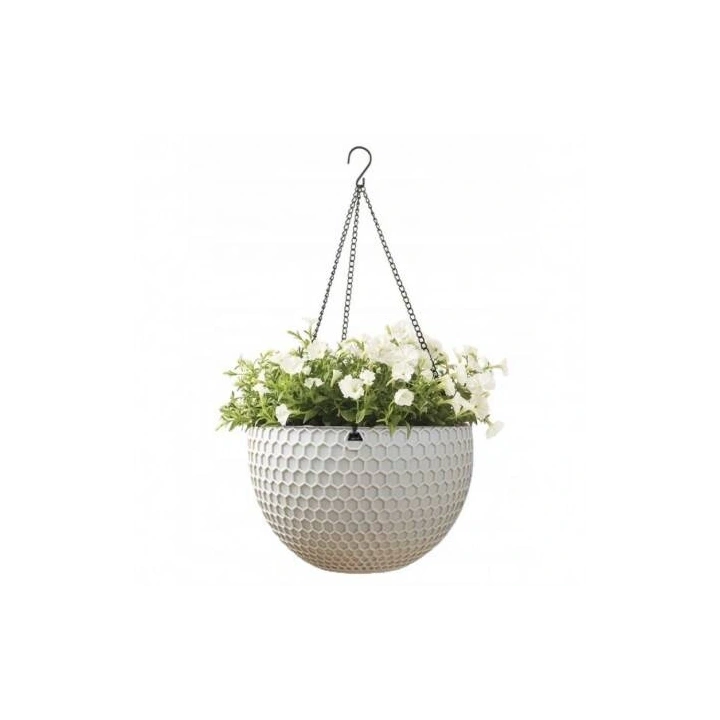 ECARLA doniczka na kwiaty wisząca Kremowa Plaster Miodu 26cm ROS10K